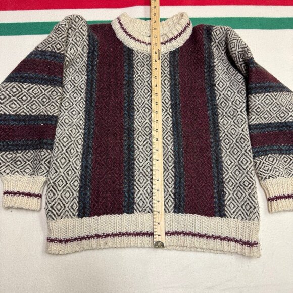 Vintage Wool Sweater Mens XS? Icelandic Nordic Sweater Eclectic Grandpa - Picture 3 of 5